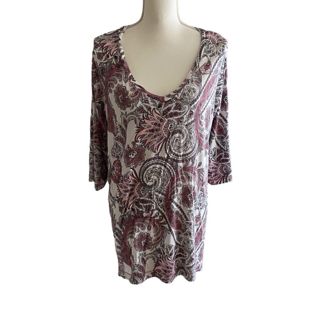 Tahari Pink Paisley Top Size US 1X